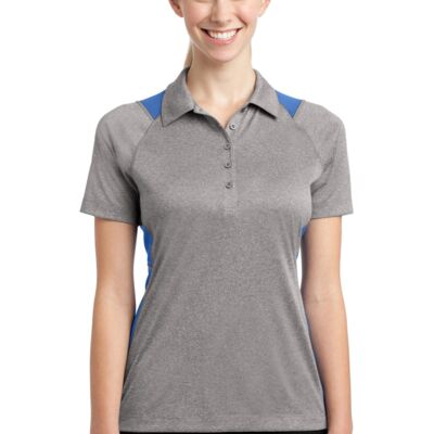 Sport Tek Women's Heather Colorblock Contender Polo LST665 Women's Heather Colorblock Contender Polo Thumbnail