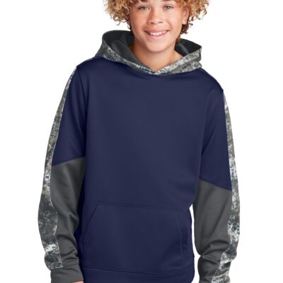Sport Tek Youth Sport Wick ® Mineral Freeze Fleece Colorblock Hooded Pullover YST231 Youth Sport Wick ® Mineral Freeze Fleece Colorblock Hooded Pullover Thumbnail
