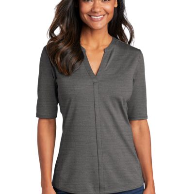 Port Authority Women's Stretch Heather Open Neck Top LK583 Women's Stretch Heather Open Neck Top Thumbnail
