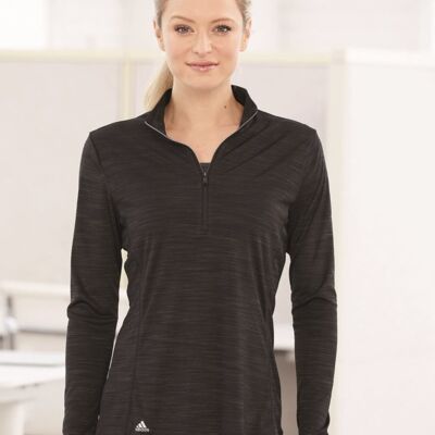 Adidas Women's Lightweight Mélange Quarter-Zip Pullover A476 Women's Lightweight Mélange Quarter-Zip Pullover Thumbnail
