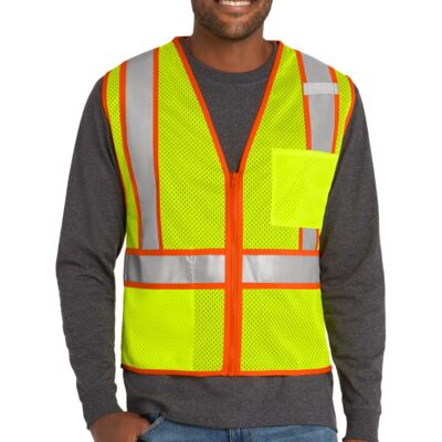 CornerStone Ansi 107 Class 2 Mesh Zippered Two Tone Vest CSV103 Ansi 107 Class 2 Mesh Zippered Two Tone Vest Thumbnail