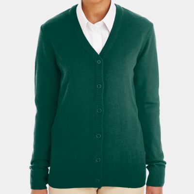 Harriton Ladies' Pilblocâ„¢ V-Neck Button Cardigan Sweater M425W Ladies' Pilblocâ„¢ V-Neck Button Cardigan Sweater Thumbnail