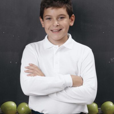 French Toast Boys' Long Sleeve Pique Polo A9085 Boys' Long Sleeve Pique Polo Thumbnail