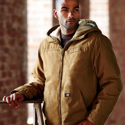 Dickies Adult Sanded Duck Sherpa-Lined Cotton Hooded Jacket TJ350 Adult Sanded Duck Sherpa-Lined Cotton Hooded Jacket Thumbnail
